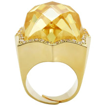 Load image into Gallery viewer, 1W030 - Gold Brass Ring with AAA Grade CZ  in Citrine Yellow