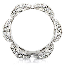 Load image into Gallery viewer, 1W032 - Rhodium Brass Ring with Top Grade Crystal  in Clear