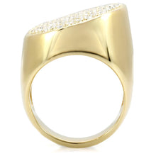 Load image into Gallery viewer, 1W034 - Gold Brass Ring with Top Grade Crystal  in Clear