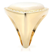 Load image into Gallery viewer, 1W043 - Gold Brass Ring with Synthetic Synthetic Glass in White