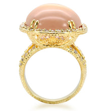 Load image into Gallery viewer, 1W056 - Gold Brass Ring with Synthetic Synthetic Glass in Champagne