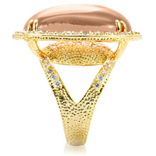 Load image into Gallery viewer, 1W056 - Gold Brass Ring with Synthetic Synthetic Glass in Champagne
