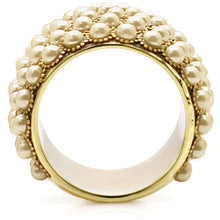 Load image into Gallery viewer, 1W057 - Gold Brass Ring with Synthetic Pearl in Citrine Yellow