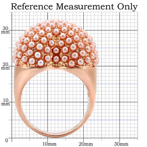 1W059 - Rose Gold Brass Ring with Synthetic Pearl in Rose