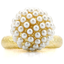 Load image into Gallery viewer, 1W060 - Gold Brass Ring with Synthetic Pearl in Citrine Yellow