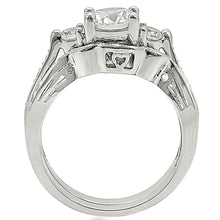 Load image into Gallery viewer, 1W002 - Rhodium Brass Ring with AAA Grade CZ  in Clear