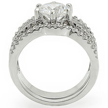 Load image into Gallery viewer, 1W003 - Rhodium Brass Ring with AAA Grade CZ  in Clear