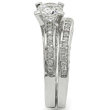 Load image into Gallery viewer, 1W004 - Rhodium Brass Ring with AAA Grade CZ  in Clear