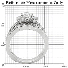 Load image into Gallery viewer, 1W008 - Rhodium Brass Ring with AAA Grade CZ  in Clear