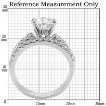 Load image into Gallery viewer, 1W009 - Rhodium Brass Ring with AAA Grade CZ  in Clear