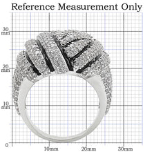 Load image into Gallery viewer, 1W016 - Rhodium Brass Ring with AAA Grade CZ  in Clear