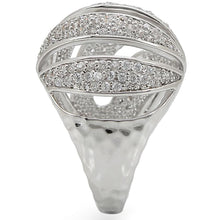 Load image into Gallery viewer, 1W019 - Rhodium Brass Ring with AAA Grade CZ  in Clear