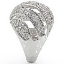 Load image into Gallery viewer, 1W019 - Rhodium Brass Ring with AAA Grade CZ  in Clear