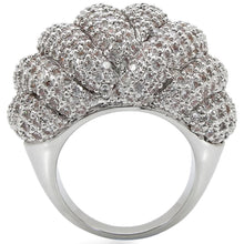Load image into Gallery viewer, 1W020 - Rhodium Brass Ring with AAA Grade CZ  in Clear