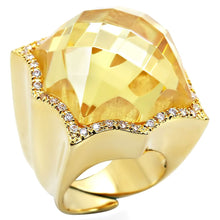 Load image into Gallery viewer, 1W030 - Gold Brass Ring with AAA Grade CZ  in Citrine Yellow