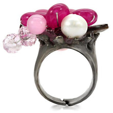 Load image into Gallery viewer, LOA595 - Antique Tone Brass Ring with Assorted  in Multi Color