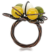 Load image into Gallery viewer, LOA598 - Antique Tone Brass Ring with Assorted  in Multi Color