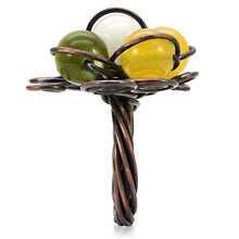 Load image into Gallery viewer, LOA598 - Antique Tone Brass Ring with Assorted  in Multi Color