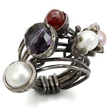 Load image into Gallery viewer, LOA599 - Antique Tone Brass Ring with Assorted  in Multi Color