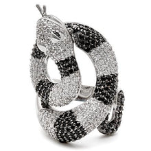 Load image into Gallery viewer, 1W081 - Rhodium + Ruthenium Brass Ring with AAA Grade CZ  in Black Diamond