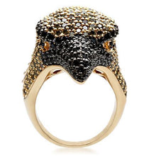 Load image into Gallery viewer, 1W084 - Gold+Ruthenium Brass Ring with AAA Grade CZ  in Multi Color