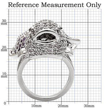Load image into Gallery viewer, 1W085 - Rhodium Brass Ring with AAA Grade CZ  in Multi Color