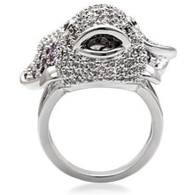 Load image into Gallery viewer, 1W085 - Rhodium Brass Ring with AAA Grade CZ  in Multi Color