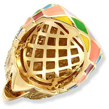 Load image into Gallery viewer, 1W087 - Gold Brass Ring with AAA Grade CZ  in Multi Color