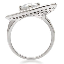 Load image into Gallery viewer, 1W088 - Rhodium Brass Ring with AAA Grade CZ  in Clear