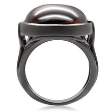 Load image into Gallery viewer, 1W100 - Ruthenium Brass Ring with AAA Grade CZ  in Garnet