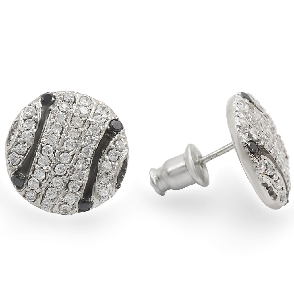 22213 - Special Color 925 Sterling Silver Earrings with AAA Grade CZ  in Jet