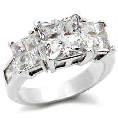 22725 - High-Polished 925 Sterling Silver Ring with AAA Grade CZ  in Clear