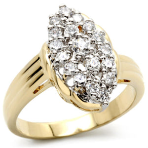 2W032 Gold+Rhodium Brass Ring with AAA Grade CZ in Clear