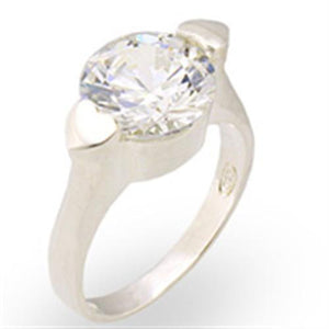 30113 - High-Polished 925 Sterling Silver Ring with AAA Grade CZ  in Clear