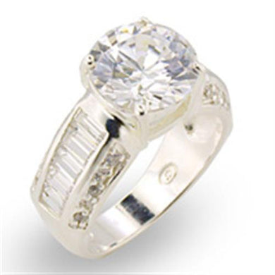 30307 - High-Polished 925 Sterling Silver Ring with AAA Grade CZ  in Clear
