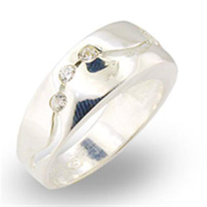 30336 - High-Polished 925 Sterling Silver Ring with AAA Grade CZ  in Clear
