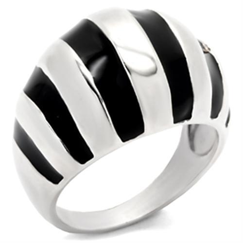 30914 - High-Polished 925 Sterling Silver Ring with Epoxy  in Jet