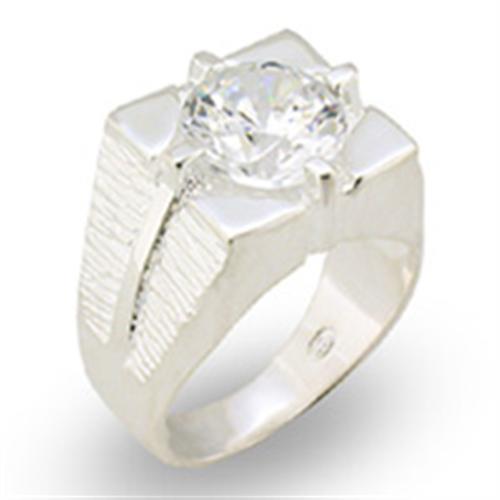 31533 - High-Polished 925 Sterling Silver Ring with AAA Grade CZ  in Clear