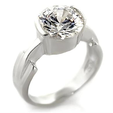 32125 - High-Polished 925 Sterling Silver Ring with AAA Grade CZ  in Clear
