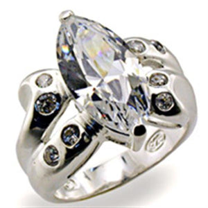 32127 - High-Polished 925 Sterling Silver Ring with AAA Grade CZ  in Clear