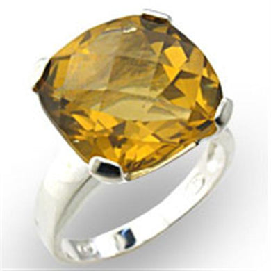 34019 - High-Polished 925 Sterling Silver Ring with Semi-Precious Citrine in Citrine