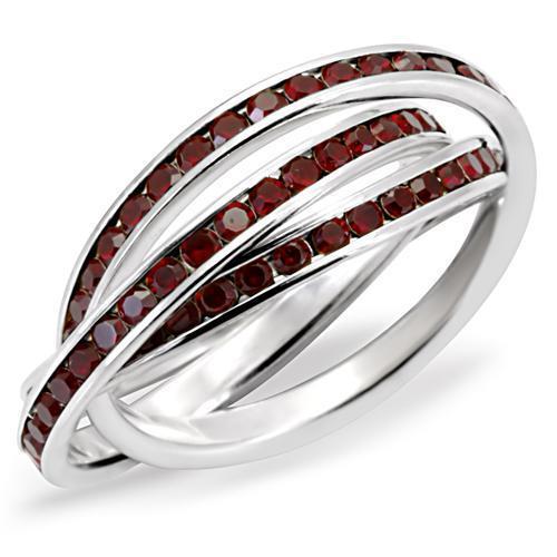 35119 - High-Polished 925 Sterling Silver Ring with Top Grade Crystal  in Siam