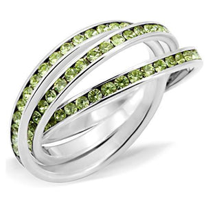 35120 - High-Polished 925 Sterling Silver Ring with Top Grade Crystal  in Peridot
