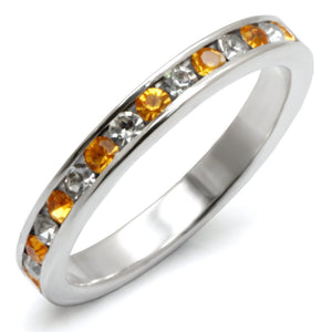 35135 High-Polished 925 Sterling Silver Ring with Top Grade Crystal in Topaz