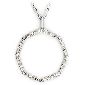 36513 - High-Polished 925 Sterling Silver Pendant with AAA Grade CZ  in Clear