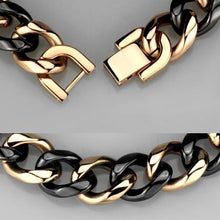 Load image into Gallery viewer, 3W1002 - IP Rose Gold(Ion Plating) Stainless Steel Bracelet with Ceramic  in Jet