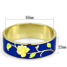 Load image into Gallery viewer, 3W1018 - Gold White Metal Bangle with Epoxy  in Capri Blue