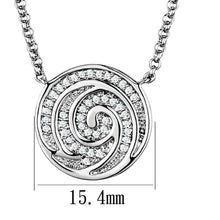 Load image into Gallery viewer, 3W1029 - Rhodium Brass Chain Pendant with AAA Grade CZ  in Clear