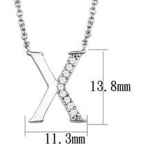 Load image into Gallery viewer, 3W1030 - Rhodium Brass Chain Pendant with AAA Grade CZ  in Clear