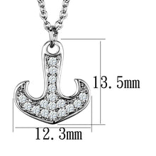 Load image into Gallery viewer, 3W1035 - Rhodium Brass Chain Pendant with AAA Grade CZ  in Clear